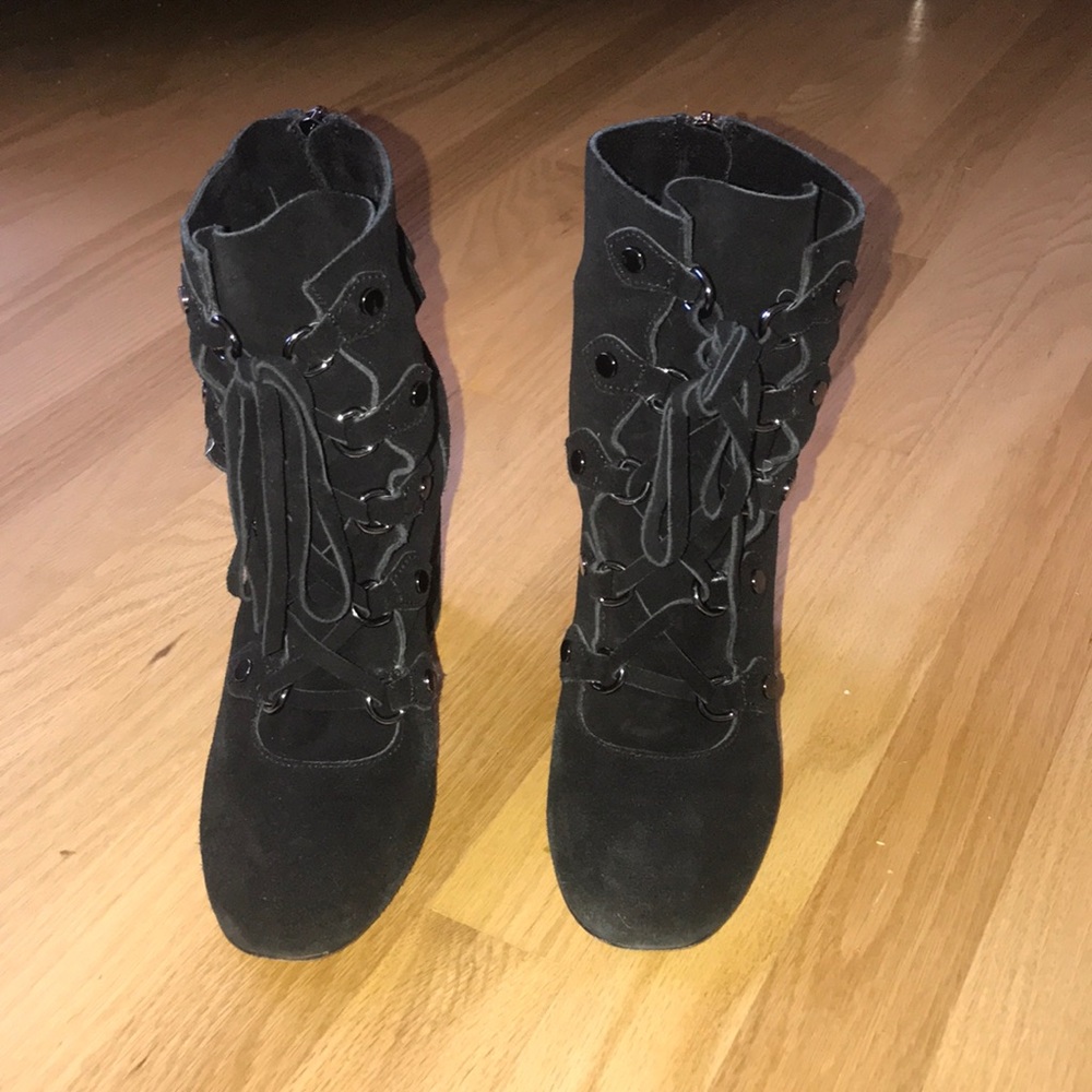 splendid suede high heel booties